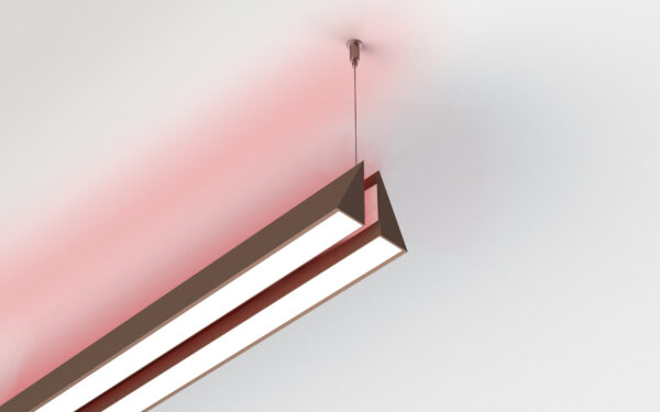 Flik suspension double emission white direct and RGB indiret light